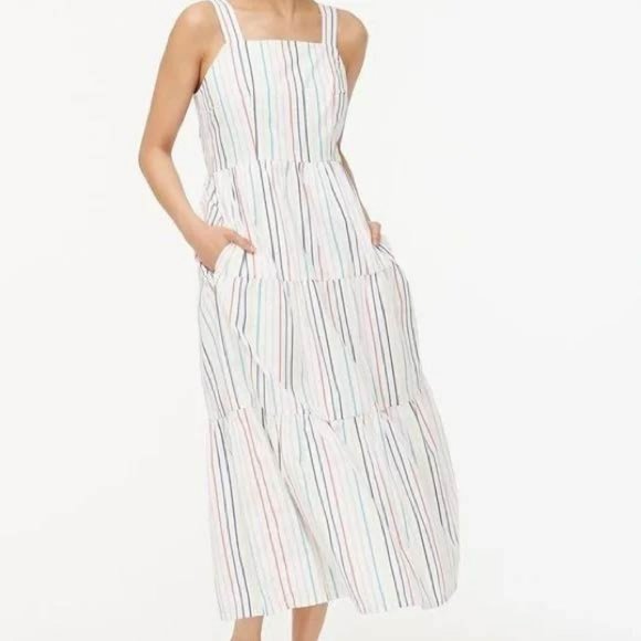 J.CREW Tiered Rainbow Dress - Picture 3 of 9